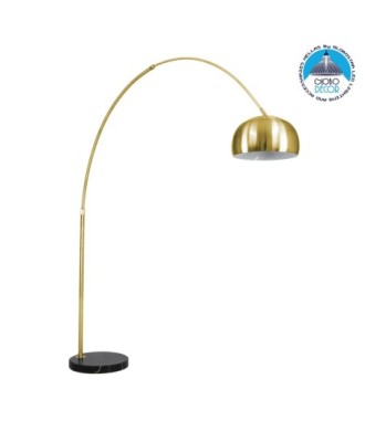 GLOBOSTAR® PRAGUE 00992 Μοντέρνο Επιδαπέδιο Φωτιστικό με Ντουί 1 x E27 AC 220-240V IP20 - Χρυσό Βούρτσας - Μ210 x Π45 x Υ220cm